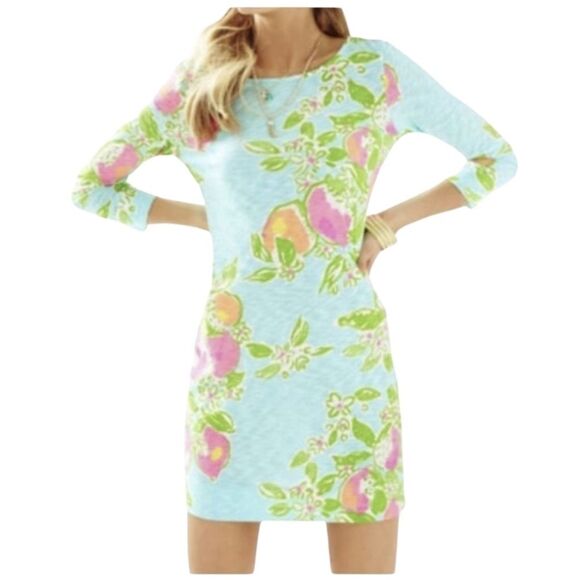Lilly Pulitzer Dresses & Skirts - Lilly Pulitzer Tropical Lemon Print Floral Cotton Dress Size Large
